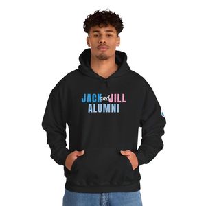 Sweat à capuche noir graphique Alumni en molleton doux, pull à manches longues, vêtement décontracté pour l'hiver - Product Image 1