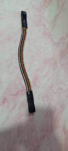Fronture de luxe en cuir fait main avec cristaux orange et double rangée de strass pour l'équitation - Product Image 6
