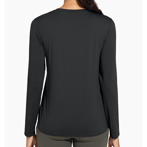 T-shirt de yoga personnalisé pour femme, vêtement de sport doux, col rond, manches longues, t-shirt de sport pour l'entraînement en plein air, coupe ajustée, t-shirt de yoga pour la salle de sport - Product Image 2