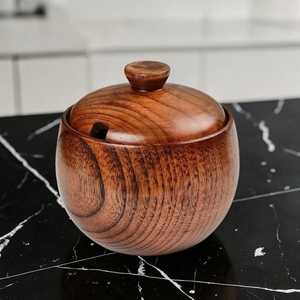 Wooden <b>Storage</b> <b>Jar</b> & Container 250ml Eco-Friendly Durable Multifunction Spice Tea & Coffee <b>Jar</b> <b>for</b> <b>Kitchen</b> Use - Product Image 2