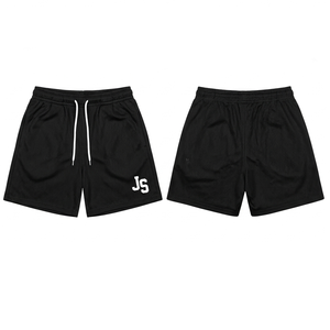 Shorts de malla de poliéster premium de 160 GSM con panel de camuflaje verde, transpirables, sublimados, con logo personalizado para hombre. - Product Image 2