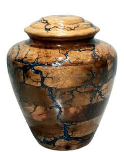 Caja de madera para cenizas humanas personalizada, urna de madera para cenizas de adultos con hermoso diseño de trabajo de fuego, urna de cremación de madera - Product Image 2