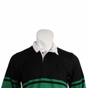 Men's Long Sleeve Knitted <b>Polo</b> <b>Shirt</b> Black Red Green <b>Striped</b> Color Blocked Casual Style - Product Image 6