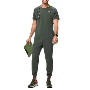2025 uniformes médicos de Jogger personalizados para hombres, uniforme de enfermera de hospital masculino de moda con bolsillos, juegos médicos de Spandex - Product Image 2