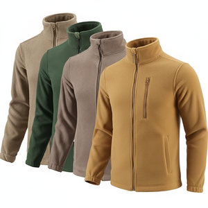 เสื้อแจ็คเก็ตขนแกะผู้ชาย คอตั้ง ซิป แจ็คเก็ตฤดูหนาว สกรีนโลโก้ได้ ชุดกีฬากลางแจ้ง ขายส่ง เสื้อแจ็คเก็ตเดินป่าอุ่นๆ - Product Image 1