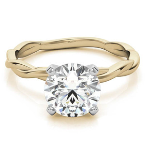 Anillo de oro de diseño de 9k/10/18k para mujer con diamante de corte redondo cultivado en laboratorio, estilo infinito retorcido pequeño, ideal para fiestas. - Product Image 2