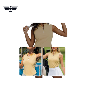 Chaleco de equitación sin mangas para mujer, de punto, con cremallera frontal, color sólido, transpirable, de spandex y poliéster. - Product Image 4