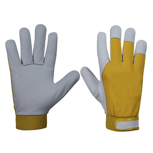 Gants de travail robustes en cuir de vachette de qualité A, respirants, pour la construction et les travaux en extérieur, protection des mains - Product Image 1