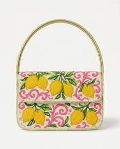 Bolso de Hombro para Mujer de Lona de Algodón a Rayas con Cuentas de Microvidrio Bordadas a Mano, Ecológico y Duradero - Product Image 6