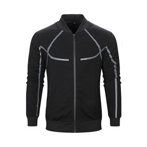 Ensemble de survêtements athlétiques respirants pour hommes, style streetwear hiver, tenue de sport en tissu Spandex/Polyester, fournisseur en gros - Product Image 4