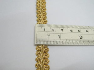 1 1/2 yardas de ribete trenzado dorado superpuesto, el mejor estilo con diseño de borde metálico en espiral para proyectos de costura y manualidades. - Product Image 3