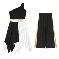6-16 enfants filles louent la tenue de danse lyrique robe tunique avec pantalon large pour cérémonie liturgique performance festival événement