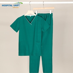 Ensemble de blouses d'hôpital pour femmes HOSPITAL UNIF, couleur violette, col en V, manches courtes, uniforme d'hôpital, pantalon en coton et polyester tissé - Product Image 4