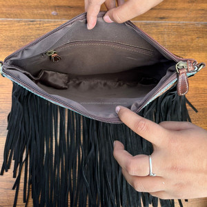 Top Selling Hand Tooled Leather <b>Crossbody</b> <b>Bags</b> & Hand Tooled Ladies RFID Blocking Wallet Fashionable Cowhide Clutch Women Sets - Product Image 5