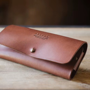Luxury Top Grain Leather <b>Glasses</b> Pouch Scratch Resistant Eyewear Case Professional B2B Supply LGC-0005 - Product Image 1