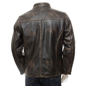 Chaqueta de Invierno de Cuero Genuino Personalizada de Alta Calidad para Hombre, Estilo Urbano, con Cierre, Impermeable, Resistente al Viento y Transpirable - Product Image 2