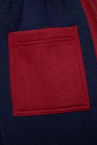 Men's Navy Red Color Block Tracksuit Set Crew Neck <b>Sweatshirt</b> Joggers Casual Autumn Wear Full Sleeve Drawstring Pants - Product Image 4