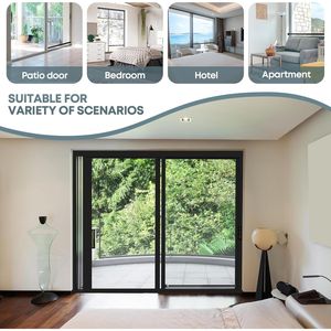 Barre de sécurité antivol réglable pour porte coulissante, verrou de fenêtre de 17 à 33 pouces avec embouts en caoutchouc, boulons de sécurité pour portes et fenêtres domestiques - Product Image 3