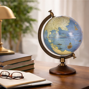 Globe de bureau exécutif avec base en bois et support en fer |   Globe terrestre éducatif pour la décoration de bureau et de table d'étude - Product Image 4