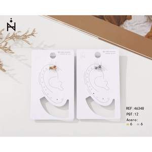 Orecchini a clip Zylo Fashion con design a fiore e diamante, confezione singola, in acciaio, 6 mm - Product Image 1