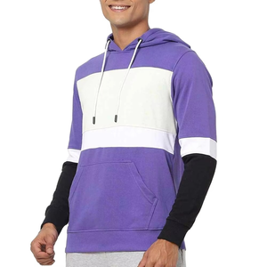 เสื้อฮู้ดบล็อกสีสำหรับผู้ชาย ผ้าฟลีซนุ่ม แขนยาว มีฮู้ด สวมใส่สบาย สไตล์ลำลอง สตรีทแวร์ เหมาะสำหรับฤดูหนาว และการออกกำลังกาย - Product Image 3