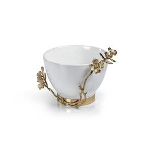 Tazón de Chocolate Decorativo Desechable de Acero Inoxidable Dorado, Libre de BPA, Diseño Floral, Elegante Vajilla para Decoración del Hogar y Regalos - Product Image 1