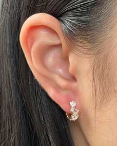 Multi Shape Lab Grown Diamond <b>Hoop</b> <b>Earrings</b> 10K 14K <b>Solid</b> Gold Oval Emerald Pear Cuts Minimalist Luxury Everyday Classic Jewelry - Product Image 6