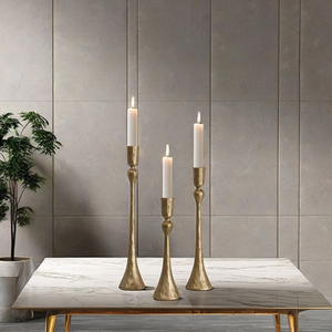 Modern Metal Taper Candle Holder Set for Home <b>Decor</b> <b>Table</b> Centrepiece - Product Image 3
