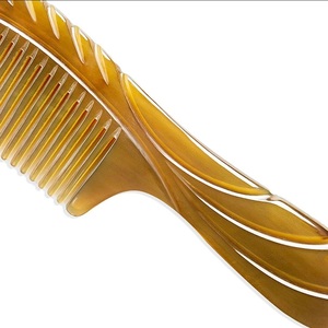 Peine para el Cabello de Cuerno de Búfalo Negro, Hecho a Mano, Ecológico, de la Mejor Calidad, Diseño Moderno, Ancho - Product Image 1