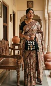 Nuevo Bolso de Hombro Boho de Lujo Hecho a Mano con Diseño Étnico de Cuadros Blancos y Negros, con Dos Correas de Perlas y Tejido de Cordón de Algodón - Product Image 2