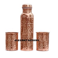 Bouteille en cuivre et en métal de conception et de style personnalisés à bas prix bouteille martelée en cuivre la plus vendue d'Inde ancienne fantaisie faite à la main