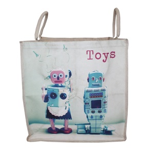 Large <b>Storage</b> <b>Bags</b> for Hospitality Industry Printed Design Padded Rope Handle PP Laminated Canvas <b>Laundry</b> <b>Bag</b> for Promotion - Product Image 1