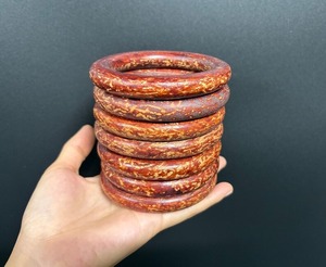 Handmade Wooden <b>Bangle</b> <b>Set</b> Classic Pattern Unisex Bracelets Natural Wood Material Eco Friendly Design - Product Image 1