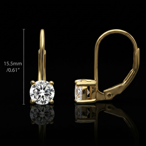 ต่างหูเพชรทรงหยดน้ำ 1.50 กะรัต เพชรเพาะเลี้ยงในห้องปฏิบัติการ ทอง 14K เพชรเดี่ยว 0.75 กะรัต ต่างหูเพชรทรงห้อย ทรงเหลี่ยมบริลเลียนท์ คลาสสิก สวยงาม - Product Image 2
