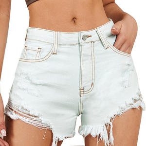 Shorts en jean délavé pour femme, style moderne, vêtements décontractés et tendance - Product Image 1