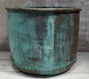 Macetas Redondas de Metal con Acabado Acanalado Verde, Juego de Macetas para Jardín Exterior a Precio Económico - Product Image 2