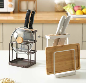 Étagère murale multifonctionnelle à double niveau, robuste et moderne, en acier inoxydable, pour organiser les ustensiles de cuisine - Product Image 1