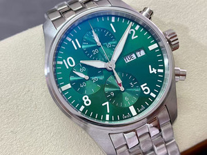 Reloj de pulsera para hombre, mecánico automático, con cronógrafo, fecha, esfera esmeralda, estilo deportivo y de negocios, de lujo, Eternal Platinum. - Product Image 1