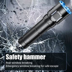 CITICITY <b>Rechargeable</b> Tactical Flashlight EDC with Clip, 2400LM Portable Flashlights with Hammer 5 Modes with 3800mAh Battery - Product Image 4