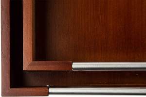 Juego de bandejas de servir de madera de lujo con asas de metal, bandeja decorativa para el hogar, hoteles y hostelería - Product Image 6
