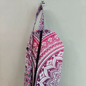 Sac de yoga en coton artisanal à motif mandala ethnique coloré avec bretelles réglables - Cadeau pour elle - Product Image 1