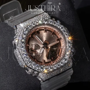 Montre analogique de luxe pour homme, sertie de diamants Moissanite VVS, avec bracelet blanc, pour les événements et les moments spéciaux, au meilleur prix - Product Image 5