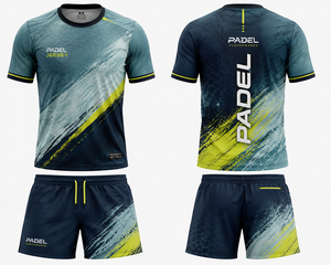 Maillot de padel unisexe 100% polyester, col en V, impression numérique, logo personnalisé, impression du nom de l'équipe, respirant, séchage rapide, adultes - Product Image 1