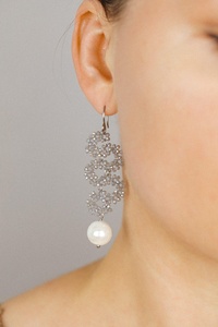 Pendientes Largos de Serpiente con Cuentas y Perlas Onduladas, Elegantes y Modernos, Chapados en Oro, de Plata de Ley, Joyería para Mujer - Product Image 3