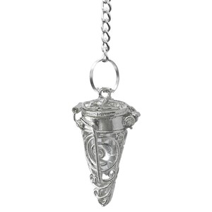 Pendentif Feng Shui en forme de cône en argent poli pour la guérison énergétique, la divination et l'art écologique - Vente en gros - Product Image 3