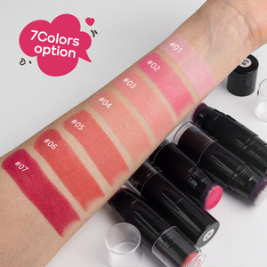 7 Colors Cream <b>Blush</b> Stick with Built-in Brush, Buildable Natural Flush for Cheeks, Lips & Eyes - Product Image 4
