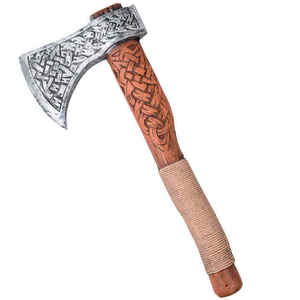 Hache Viking Artisanale Industrielle Personnalisable en Acier Carbone de Haute Qualité avec Manche en Bois et Lame Tranchante pour la Bataille - Product Image 3