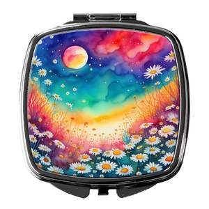 Marguerites colorées miroir de maquillage de voyage compact miroir de poche pliant pour femmes et filles idée cadeau décorative - Product Image 1