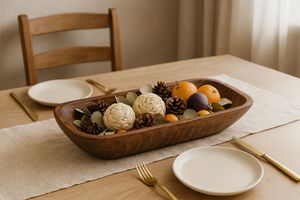 Centros de mesa de madera de mango de nogal antiguo XL, venta al por mayor, portavelas de ensalada de masa multifuncional tallados a mano, Vintage decorativo - Product Image 6