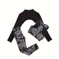 Ensembles de yoga écologiques personnalisés pour femmes 2026 – Tenue de sport respirante à motif uni avec taille élastique et fermeture sans couture pour le fitness
